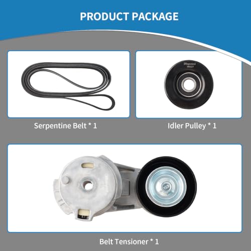 38178 Engine Belt Tensioner Serpentine Belt Drive Idler Pulley Kit - size: 90K-38178
