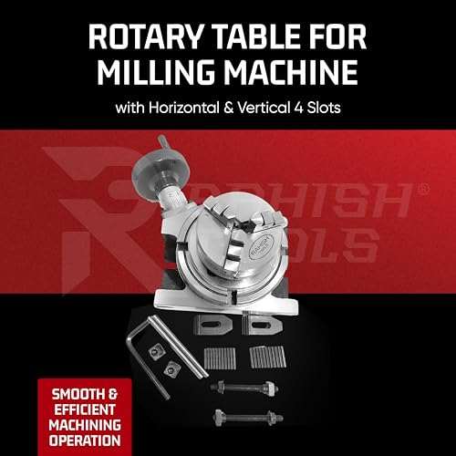 HV Rotary Table, 65mm Self-Centering Chuck & M6 Clamp Kit, 4"/100mm - size: 4Inch Rotary + 65mm Chuck + M6 Clamp Kit