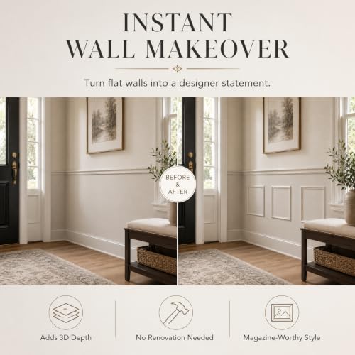 Pre-Cut Paintable Wall Molding Kit, 3 Set Accent Wall Panels (16"x 20") - size: 16"x 20"