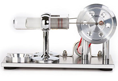 Sunnytech Hot Air Stirling Engine Motor Model Educational Toy Electricity Generator Colorful LED (SC001) - style: SC001