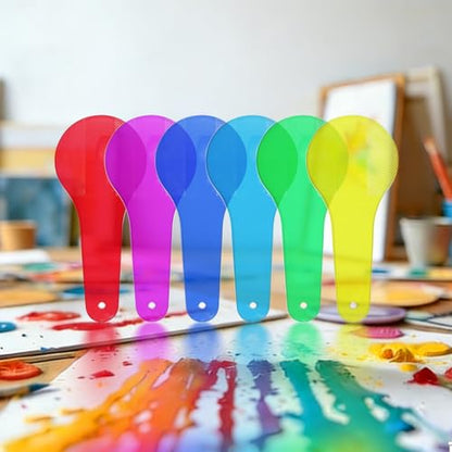 6 Pcs Transparent Color Paddles for Color Mixing and Light Experiments