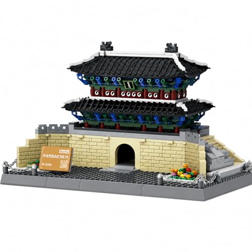 900Pcs The Namdaemun Gate Seoul South Korea Building Set World Landmark Architecture Model Collectible Toy for Kids and Adults - color: Namdaemun Gate