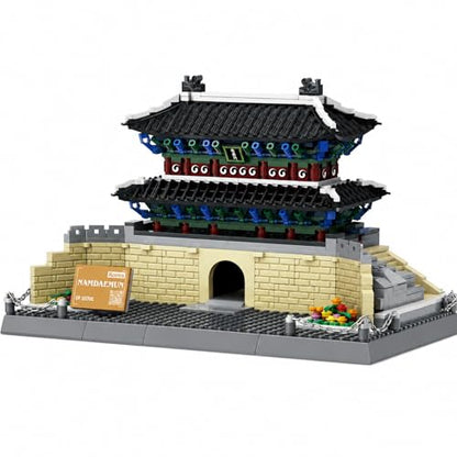 900Pcs The Namdaemun Gate Seoul South Korea Building Set World Landmark Architecture Model Collectible Toy for Kids and Adults - color: Namdaemun Gate