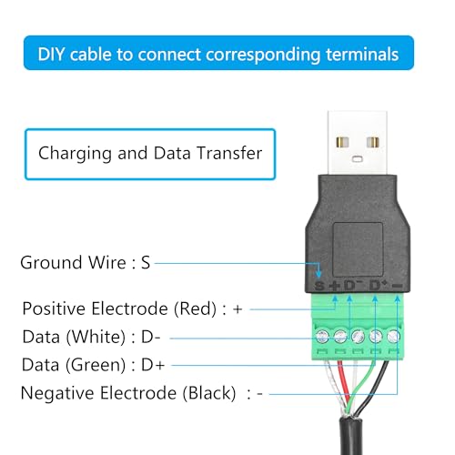 2-Pack USB 2.0 A Male to 5-Pin Screw Terminal Adapter - style: USB A Male Terminal - 2Pcs