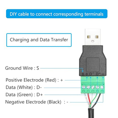 2-Pack USB 2.0 A Male to 5-Pin Screw Terminal Adapter - style: USB A Male Terminal - 2Pcs