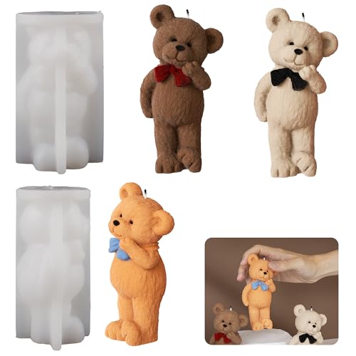 Bear Mold - Animal & Candle Making Molds, Silicone Resin Casting Molds for Home Decor - color: ehd-bear-0121