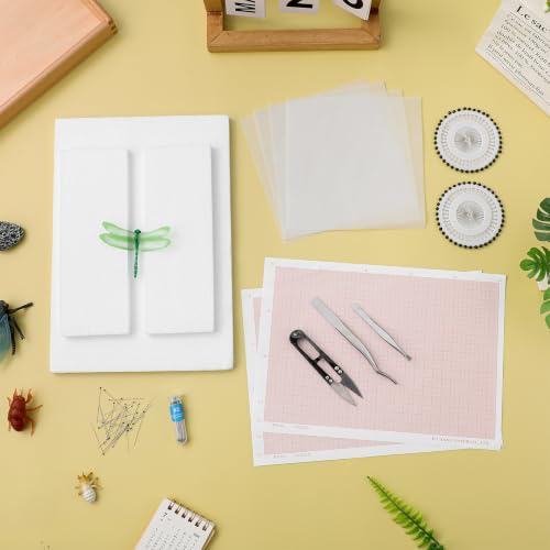 Alipis Insect Pinning Kit with Eva Foam Board, Insect Pins, Coordinate Paper, Tweezers and Scissors, Entomology Tools for Butterfly Specimen Prep, Bug Collection, Student Nature Study Supplies