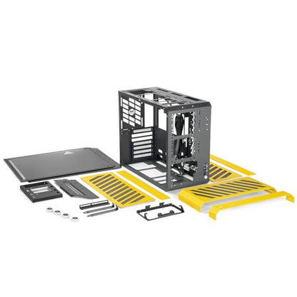 Mechanic Master C34Pro Portable Compact ATX/E-ATX Gaming PC Case Yellow - color: Yellow