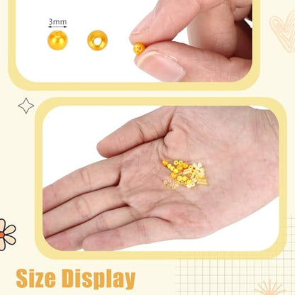 Norme 2 Sets Glass Seed Beads and Loose Sequins Kit Loose Beads for Jewelry Making DIY Crafts Felt Kits Embroidery Bracelets and Necklaces 20 Colors(Yellow, Beige) - color: Yellow, Beige