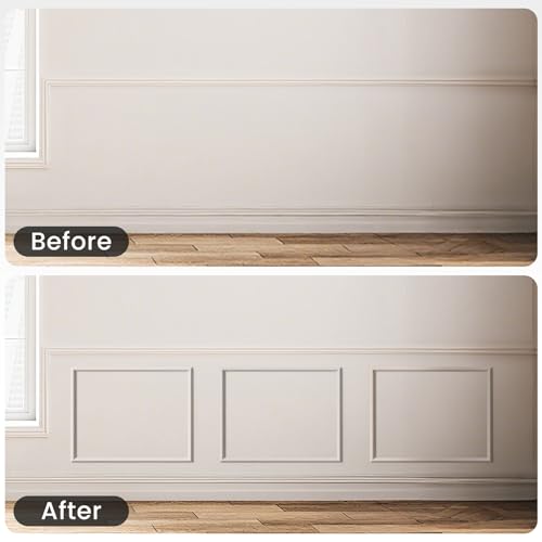 3 Sets Peel and Stick Wall Molding Kit, 16x24 Inch Premade Wainscoting Frames - color: 16''x24''-3pack