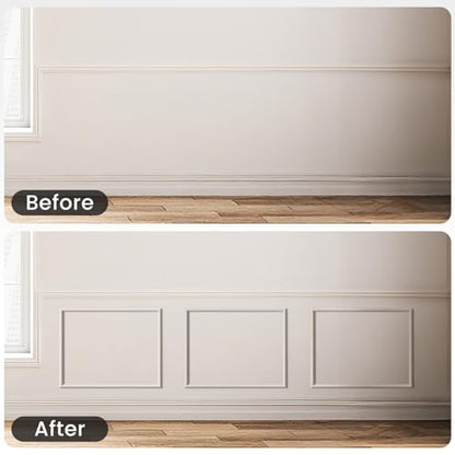 3 Sets Peel and Stick Wall Molding Kit, 16x24 Inch Premade Wainscoting Frames - color: 16''x24''-3pack