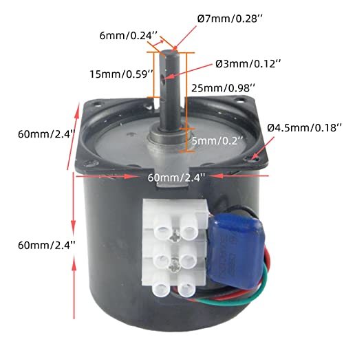 CHANCS Permanent Magnet Synchronous Gearbox Motor 60KTYZ 110V 25-30RPM CW/CCW Synchronous Reduction Motor - size: 100V-127V, style: 25/30RPM