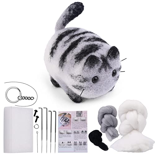 QMNNMA Needle Felting Starter Kit, Maine Coon Needle Felting Set - size: Maine Coon