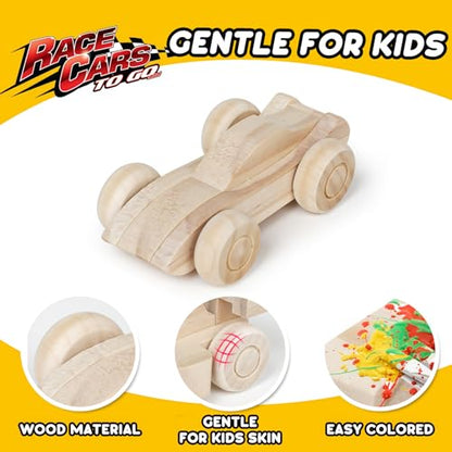 12 Pieces Unfinished Wooden Cars, Wood DIY Cars Arts and Crafts Kit for Students Home Activities Easy Woodworking and Family Time (Paints and Brushes not Included)