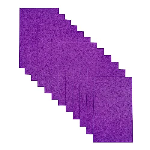 Jtnohx Stiff Felt Sheets 2mm Thick Felt Fabric for Crafts Purple 12pcs - color: Purple