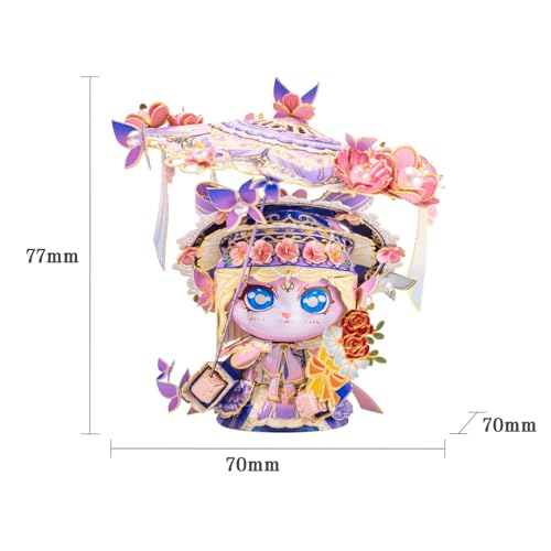 MU 3D Metal Puzzles for Adult Flower Lady Cat Figures Model Kitty Assembling, Metal Models Kits Miniature Building, Hobby Birthday New Year Gifts Home Desk Decor Collectibles - style: Flower Lady Kitty