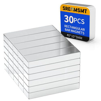 Powerful Neodymium Bar Magnets, 30 Pack Heavy Duty Magnet, 40x10x5mm - size: 40x10x5 mm, style: 30 Pack