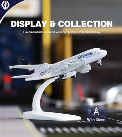 1/400 for Germany A380 Metal Plane Model with Landing Gear Stand - color: 06. Lufthansa
