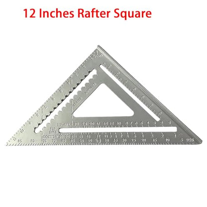 Aluminum Rafter Square Set – 7 Inch & 12 Inch Precision Carpenter Square with Double-Sided -Engraved Scales, Multi-Function Woodworking Tool for Roofing, Framing, Angle Marking & Layout - style: 7 Inch and 12 Inch