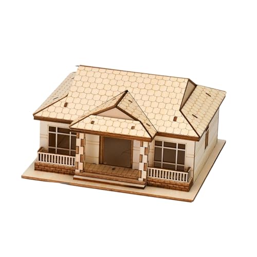Building Models Wooden Model Kit Puzzle DIY Assembly Creative Miniature Villa Ornament Solid Wood Brain Training Suitable for Birthday Gift, 1 Tier - size: 1 Tier
