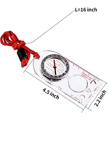 Gejoy 6 Pcs Portable Orienteering Scout Compass for Hiking Bulk - style: Style 2