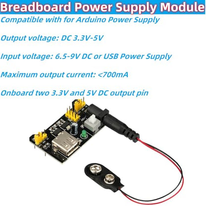 6Pcs Breadboard Power Supply Module 3.3V 5V