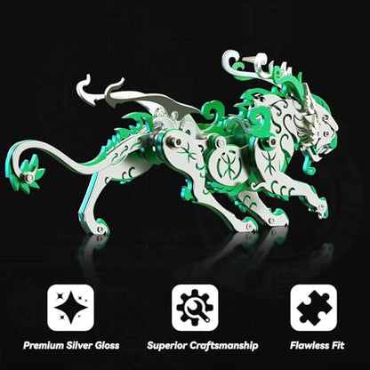 FILASLFT 3D Metal Puzzles for Adults,Mechanical Model Kit Green Bi an - color: C6-bi An-green