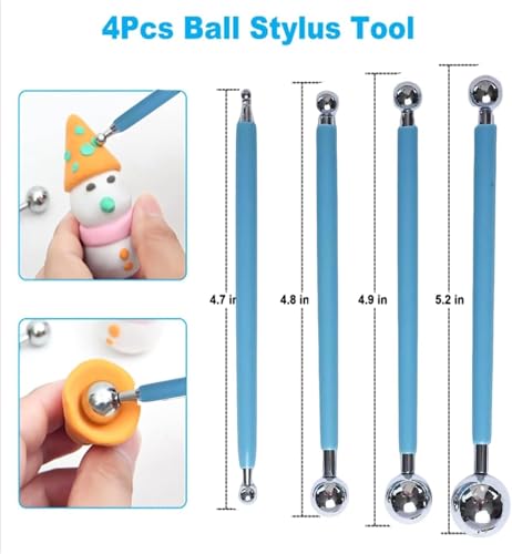 Basic Polymer Clay Tools, Clay Sculpting Tools Acrylic Roller Pin, Clear Rectangle Sheet Press Board, Double-Ended Pottery Carving Set for Beginner (15) - size: 15