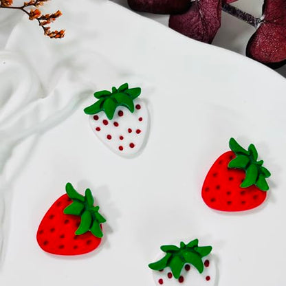 Xaekicr 2 Pcs Strawberry Polymer Clay Cutters Set – Cute Heart Clay Cutters & Texture Molds for Earrings Making, Clay Tools for DIY Polymer Clay Jewelry - color: G color