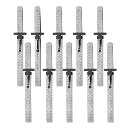 PEC Tools 6" Metal Pocket Ruler, 32nds/64ths & Decimal Equivalent, 10pcs - color: Decimal Equivalent Chart, size: 10