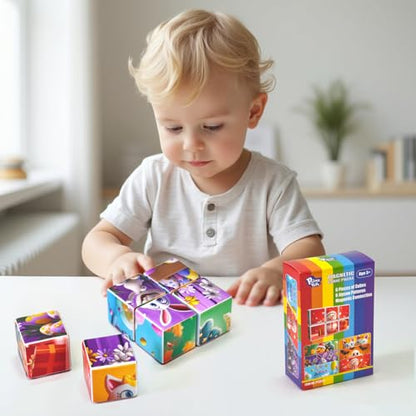 Pairez Toys Magnetic Blocks, Large 1.65 Inch Puzzle Cubes for Toddlers 3-5 - color: Holiday