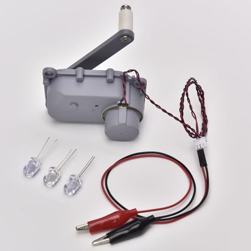 Nightbreeze Hand Crank Generator for Physics & Science Labs – Energy Conversion Teaching Apparatus with LED Bulbs – Classroom Demonstration, School Science Education, Output DC 1-12V