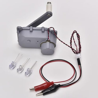 Nightbreeze Hand Crank Generator for Physics & Science Labs – Energy Conversion Teaching Apparatus with LED Bulbs – Classroom Demonstration, School Science Education, Output DC 1-12V