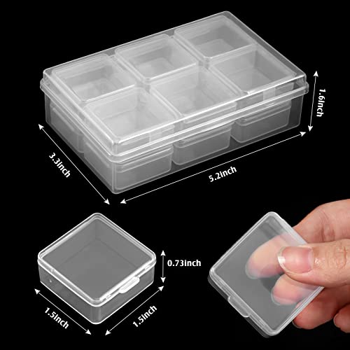 13 Pack Small Plastic Bead Organizers with Clear Case, 1.5 x 1.5 x 0.7 Inch - size: 1.5 x 1.5 x 0.7 Inch