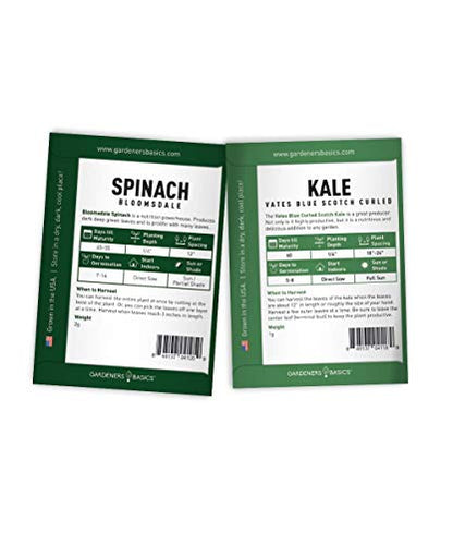 Beginner Indoor Garden Lettuce Kit - Includes Romaine, Buttercrunch Lettuces, Spinach, Arugula, and Kale Heirloom Seeds, Pots, Soils and Plant Markers - Complete Indoor Vegetable Garden Starter Kit