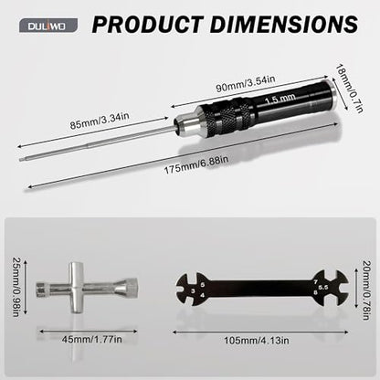 Hex Driver Set 7PCS 0.9 1.27 1.3 1.5 2.0 2.5 3.0mm RC Tool Kit - color: 7pcs Screwdrivers(black)