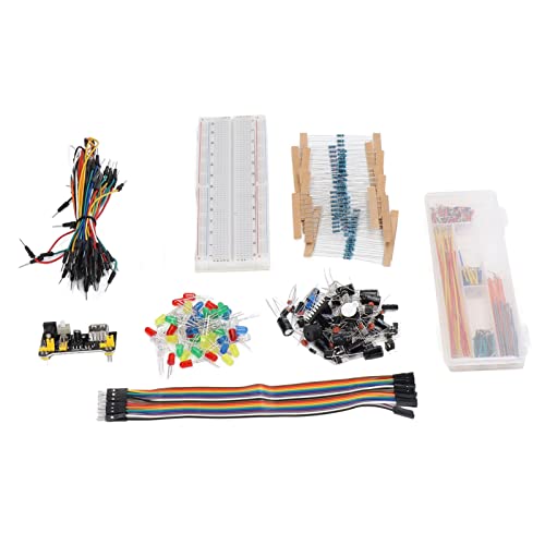 Electronics Component Kit, 400 Assorted Components with Power Module USB Cable, Assorted Electronics Kit, Complete for R3 Prototyping, for Students, Hobbyists, DIY Projects