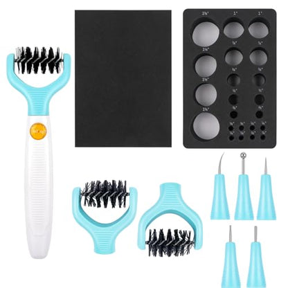 BAOFALI 11 Pcs/Set Paper Flower Shaping Making Tool Set; All-in-One Paper Sculpting Tool Kit & Die Brush; Flower Mold Tray; Paper Blossom Tools for Creating Dimensional Flowers; Die Cleaning Tool - color: 11pcs/Set Tool Kit