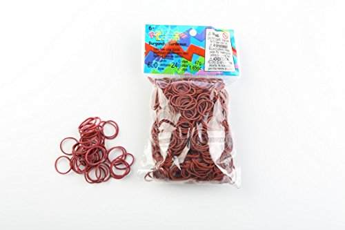 Rainbow Loom Solid Rubber Plastic Bands, Burgundy - color: Burgundy