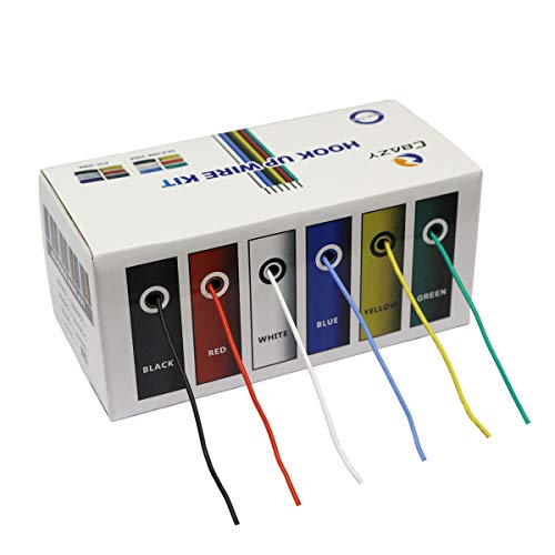 CBAZY™ Hook up Wire Kit (Stranded Wire Kit) 28 Gauge Flexible Silicone Rubber Electric Wire 6 Colors 32.8 feet Each 28 AWG - size: 28AWG