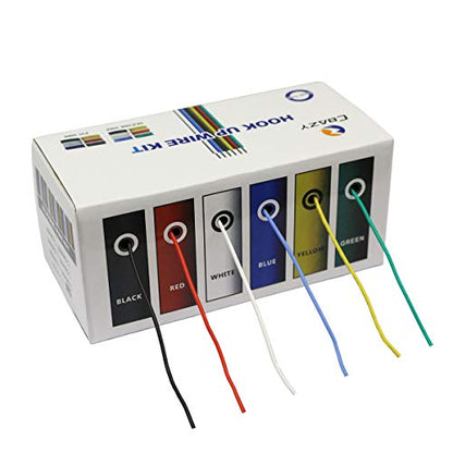 CBAZY™ Hook up Wire Kit (Stranded Wire Kit) 28 Gauge Flexible Silicone Rubber Electric Wire 6 Colors 32.8 feet Each 28 AWG - size: 28AWG