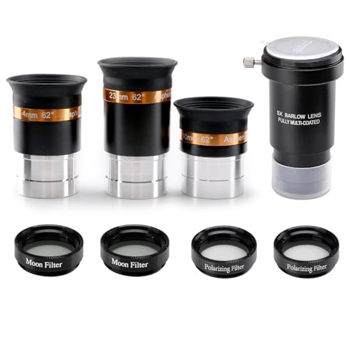 62° Aspheric Eyepiece Set, 1.25-Inch, 5X Barlow & Filters