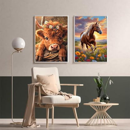 2 Pack Diamond Art Kits for Adults Animals Diamond Painting kit 12x16in - color: 2 Pack Animals, size: 11.8 x 15.7 inches