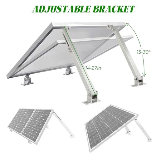 14-27IN Solar Panel Mounting Brackets, 2 Sets Adjust Solar Panel Racks - size: 14-27in adjustable-2 set