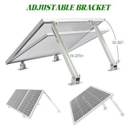14-27IN Solar Panel Mounting Brackets, 2 Sets Adjust Solar Panel Racks - size: 14-27in adjustable-2 set