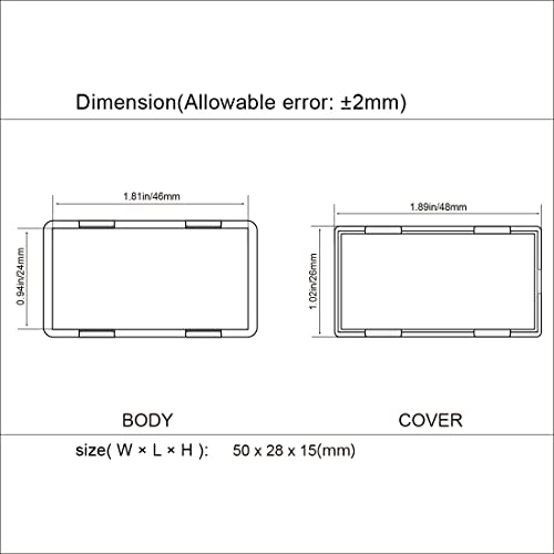 LeMotech Project Box 10 Pieces ABS Plastic Electrical Project Case Small Junction Box for Electronics White 1.97 x 1.10 x 0.59 inch (50 x 28 x 15 mm) - color: 10 pieces, size: 1.97"x 1.10"x 0.59"