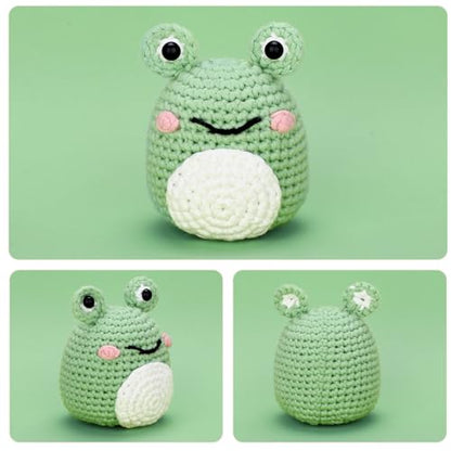 CrochetBox Frog Crochet Kit for Beginners, Easy Craft for Adults - color: Frog