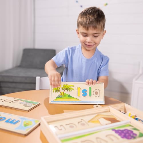 Melissa & Doug Spanish See & Spell Educational Language Learning Toy - FSC-Certified Materials - size: 13.9 x 9.2 x 1.75, style: Spanish