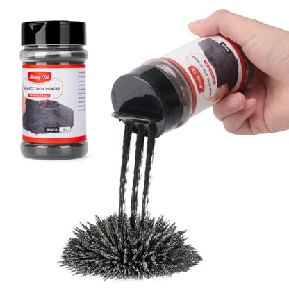 Iron Filings Powder,Magnetic Iron Powder,Suitable for STEM Education, Scientific Experiments, Creative Arts and School Projects.Lidded Storage jar, 18 Ounces (Particle Size: 60–100 mesh) (18 Ounces) - size: 18 Ounces