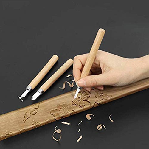 Wood Carving, 12 Carving Tools Set With Knife Stone & Carrying pouch - Perfect Knife Kit for Beginner